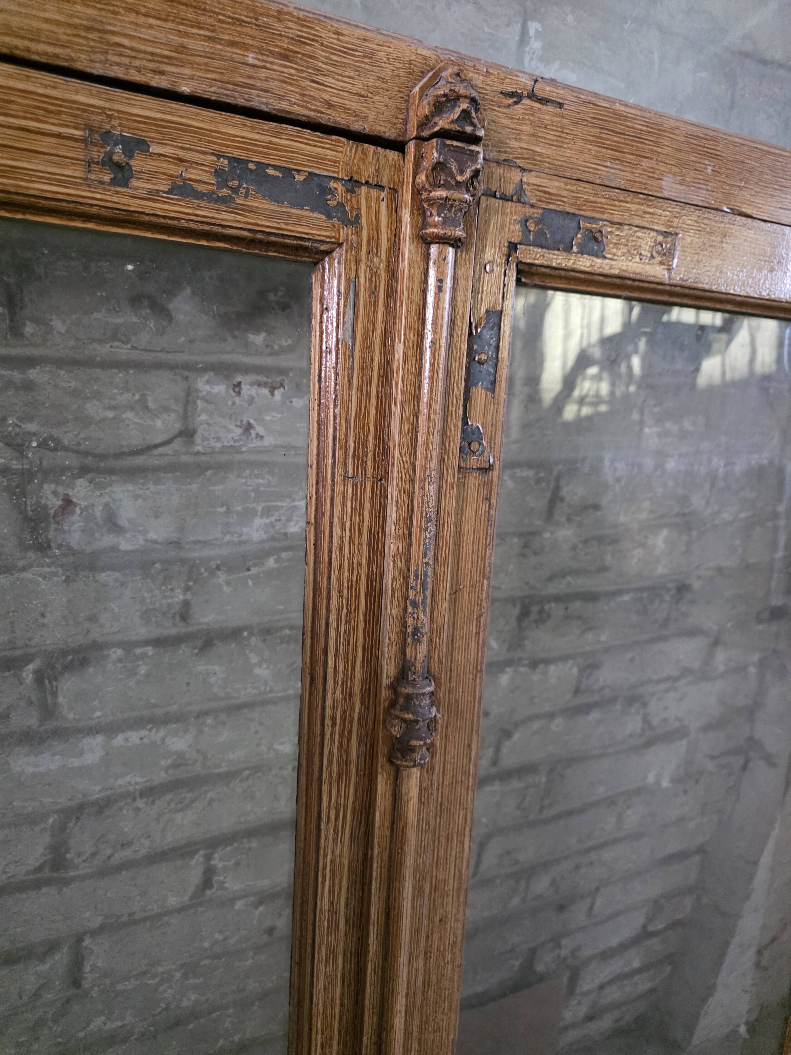 Pair of solid oak windows from the early 20th century.