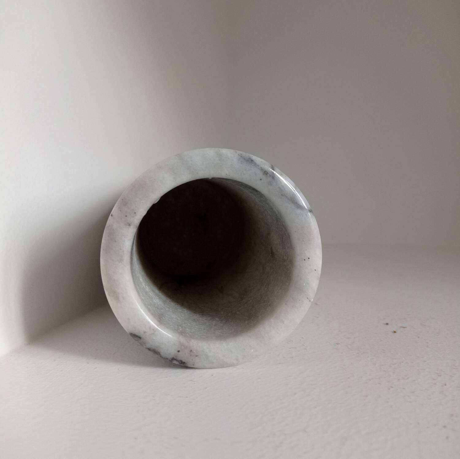 Cylindrical marble vase