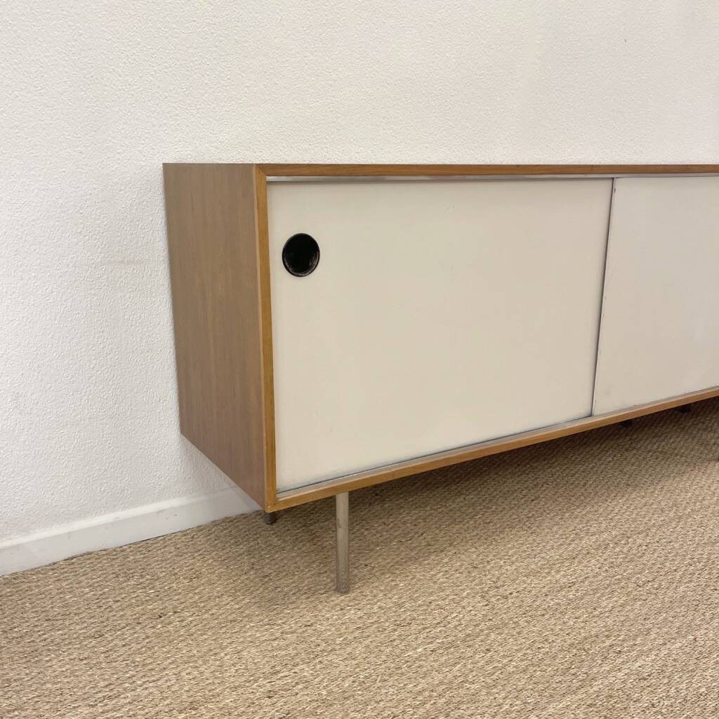 Kurt Thut vintage enfilade in 2 parts, walnut and metal from the 1950s.