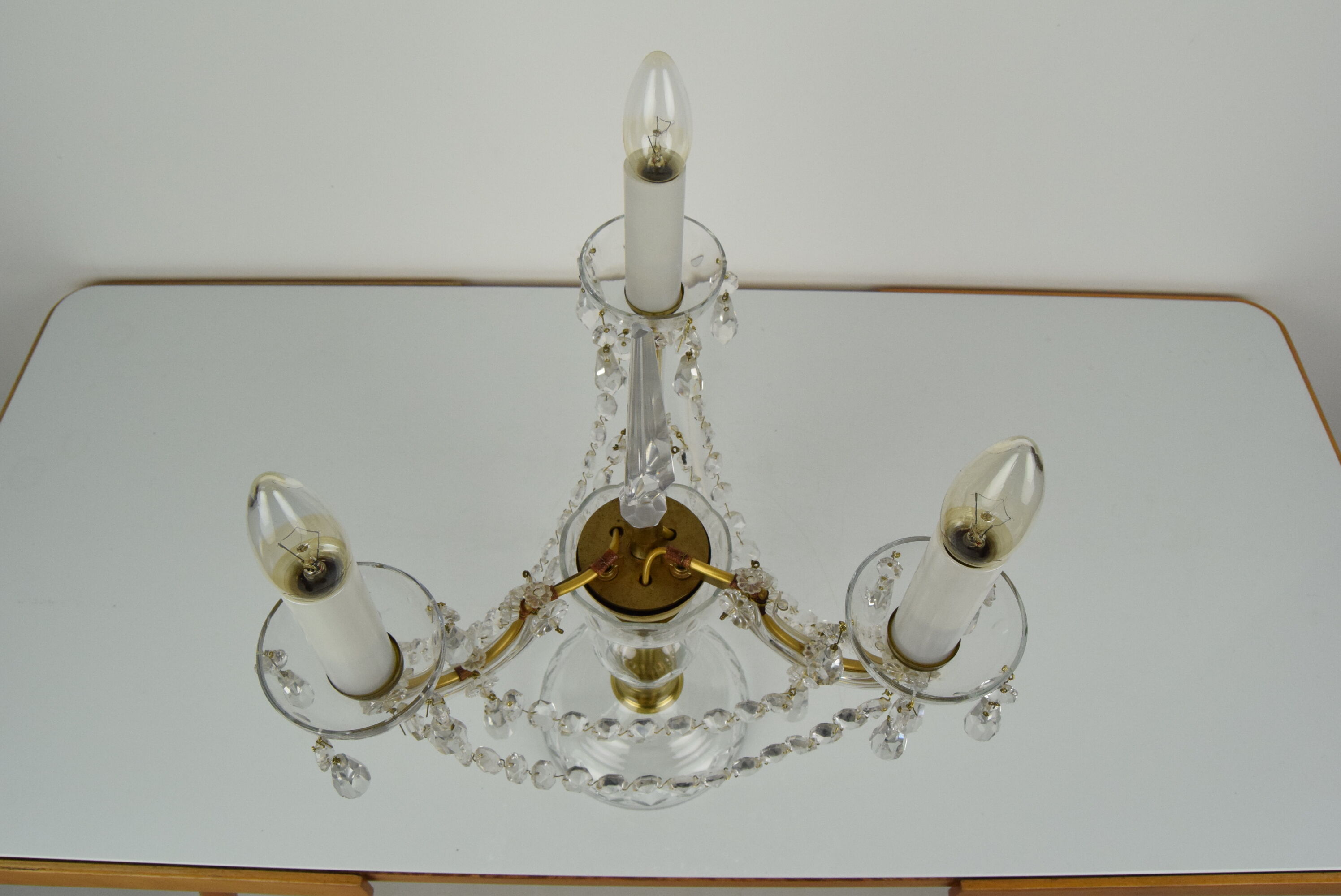 Mid-century Crystal Glass Table Lamp  by kamenicky Senov,1960's.