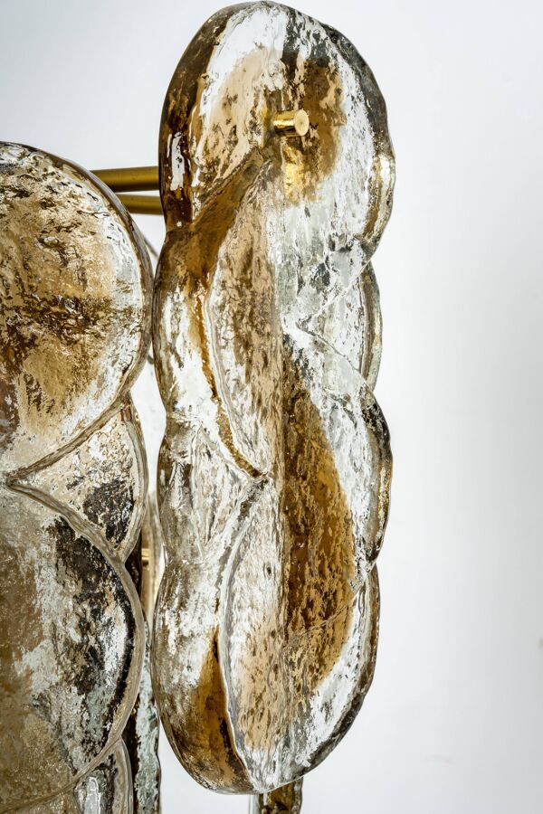 Suspension en verre fumé Murano par Kalmar, Autriche, années 1970