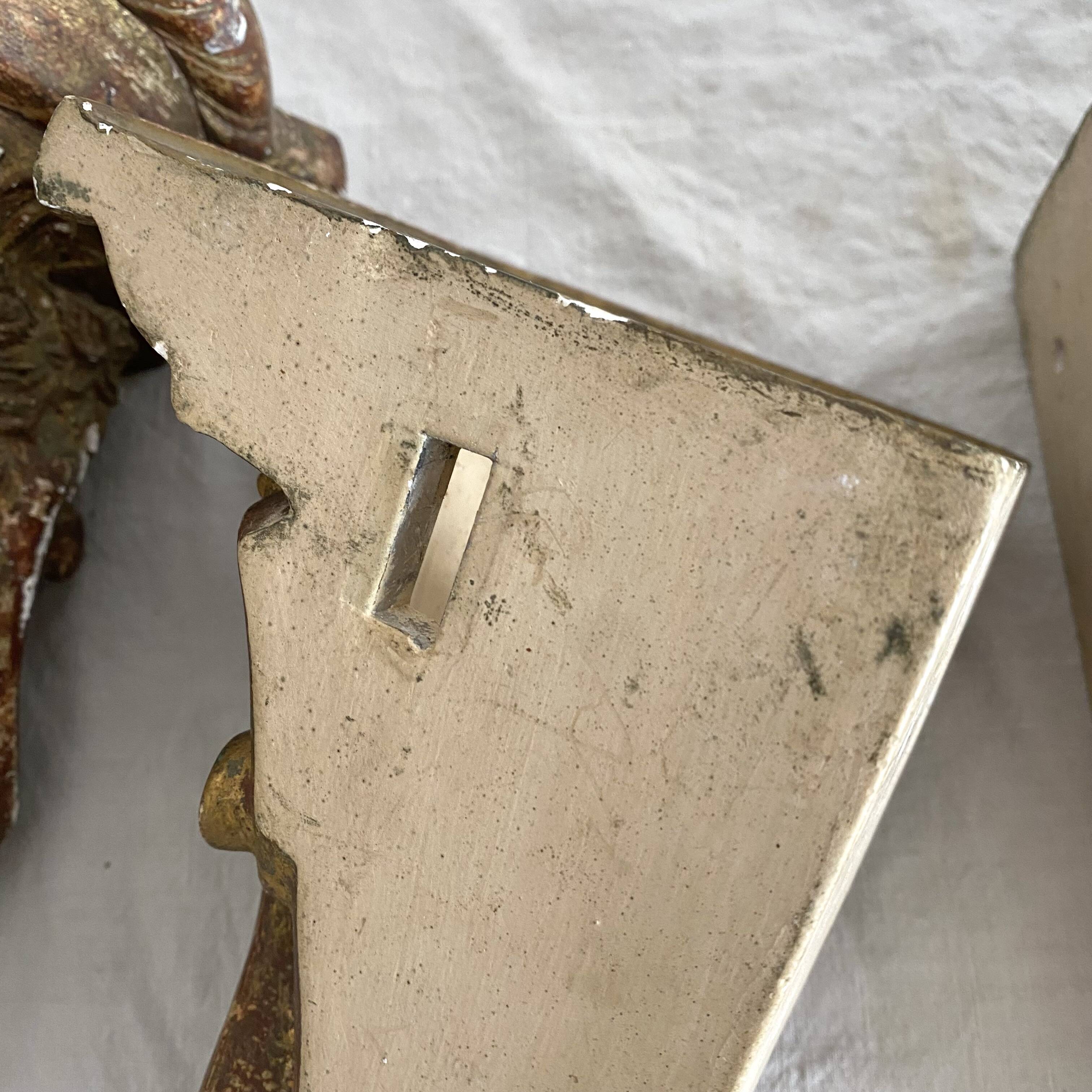 Baroque plaster corner consoles