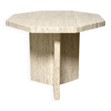 Guéridon octogonal en travertin 1970