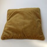 Golden yellow color velvet cushion
