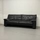 3-seater sofa by Durlet Belgium | Vintage black leather postmodern design |