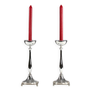 Gunnar Ander for Ystad-Metall: Pair of “Nysilver” candle holders, 1960s