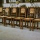 Set of 6 rustic oak chairs from the 1960s.