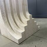 Vintage travertine Carlo Scarpa style dining table, 1970s