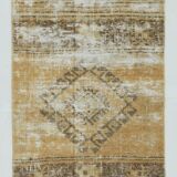 Hand-made wool distressed rug 92x52cm