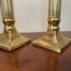 Pair of brass column candle holders