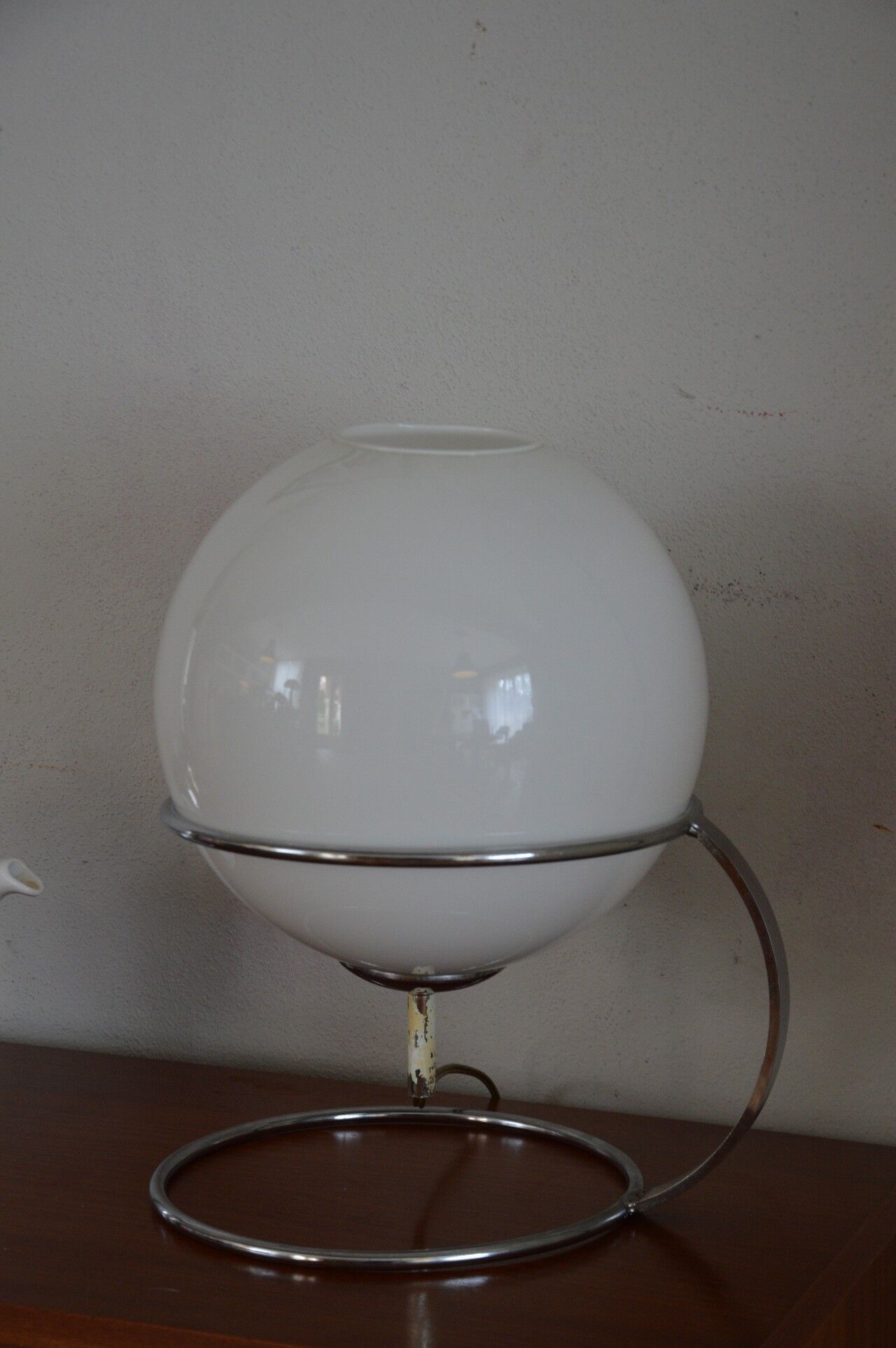 Lamp  chrome and white opaline 70s