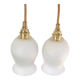 Pair of vintage opaline walking lamps
