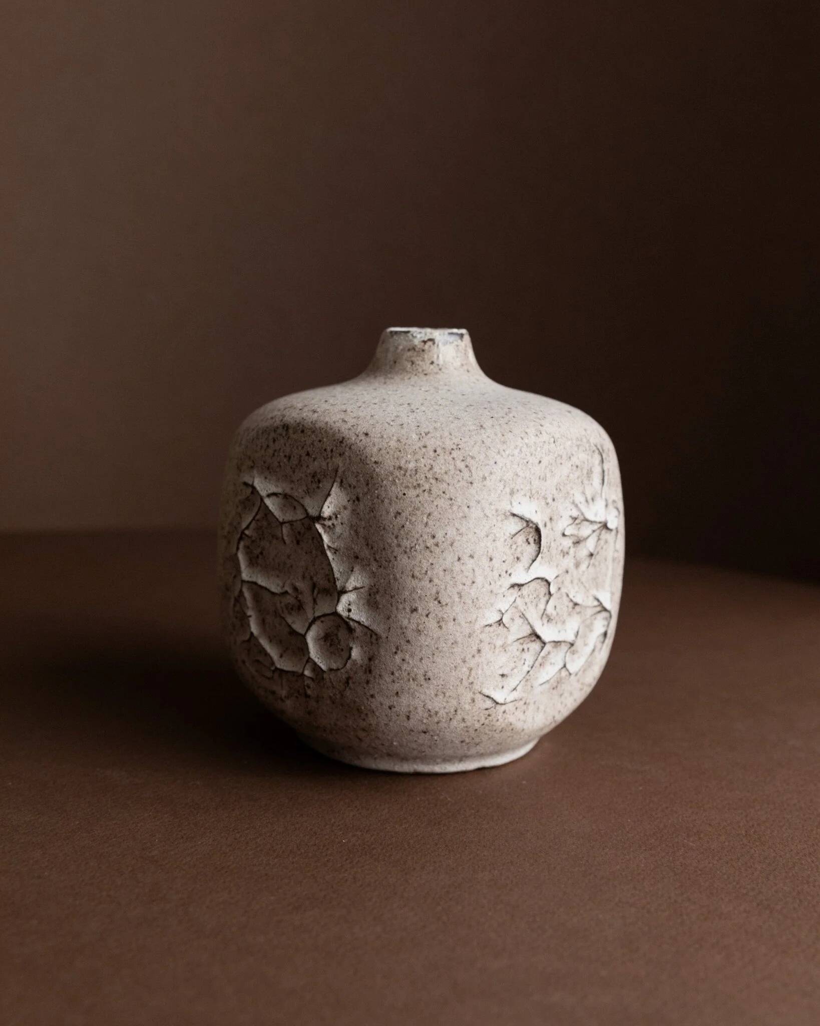 Beige Ceramic Vase by Heiner Hans Körting Studio, 1970s German Dornburg Studio Pottery