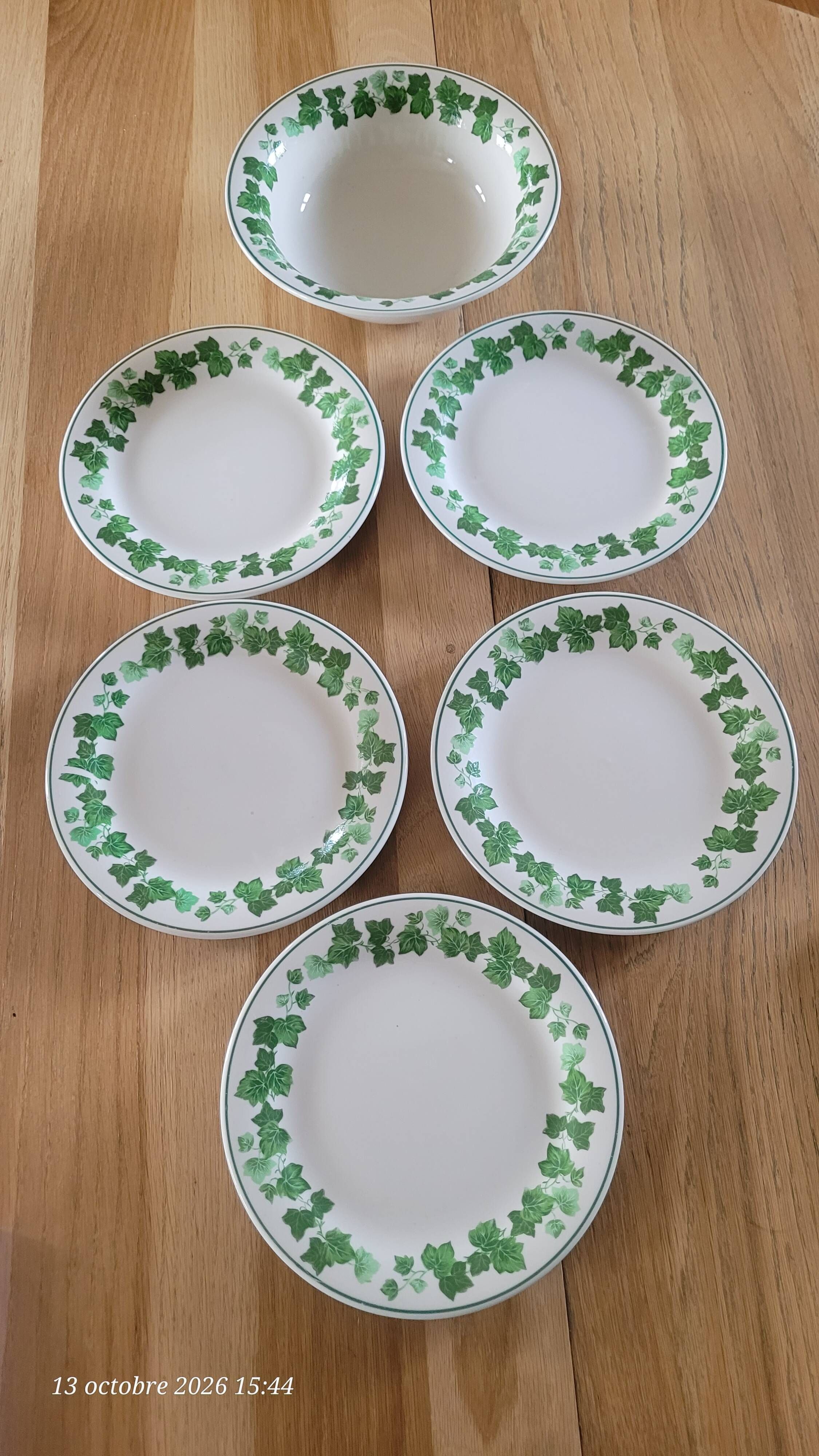 5 dessert plates and their matching bowl (Luciano)