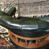 Chesterfield office chair swivelling leather - adjustable height