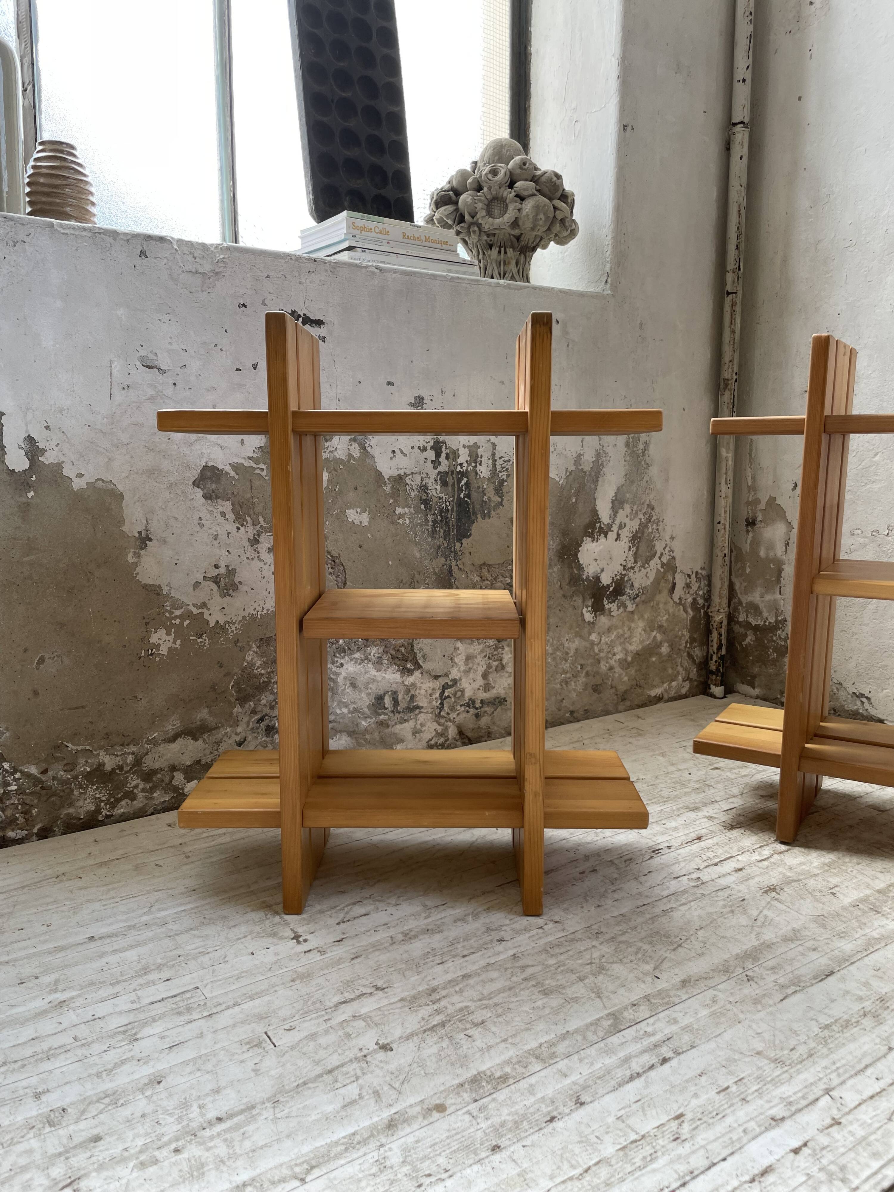 4 solid elm shelves Maison Regain