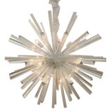 Lustre en verre blanc spoutnik triedro en verre de Murano