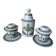 Longchamps faience - apothecary pot and 2 infusion cups from the 1970s