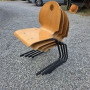 4 vintage school chairs from the 70s