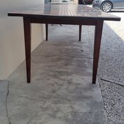 Old farmhouse table with mosaic top and tapered legs - 2m64