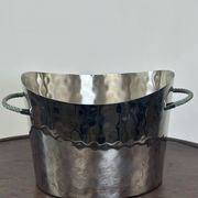 Silver-plated hammered and polished champagne bucket / basin