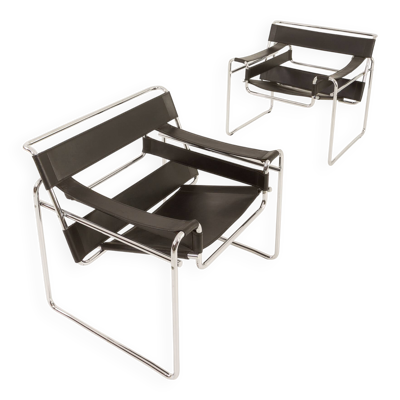 Paire de fauteuils Wassily par Gavina, Italie années 1960