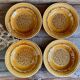 4 vintage amber ceramic soup plates