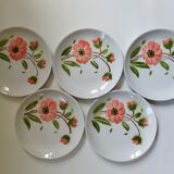 5 dessert plates from Moulin des Loups, Orchies, Gisèle model