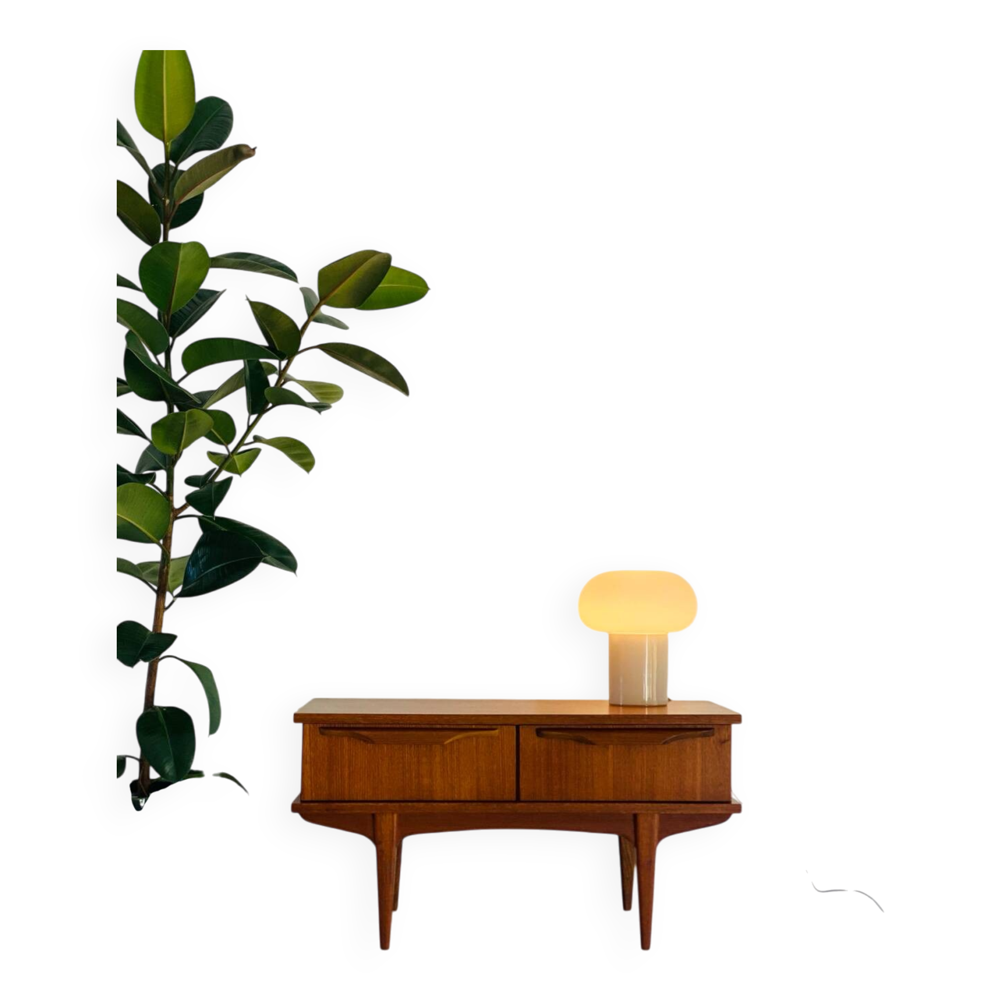 Small vintage teak sideboard in Scandinavian style