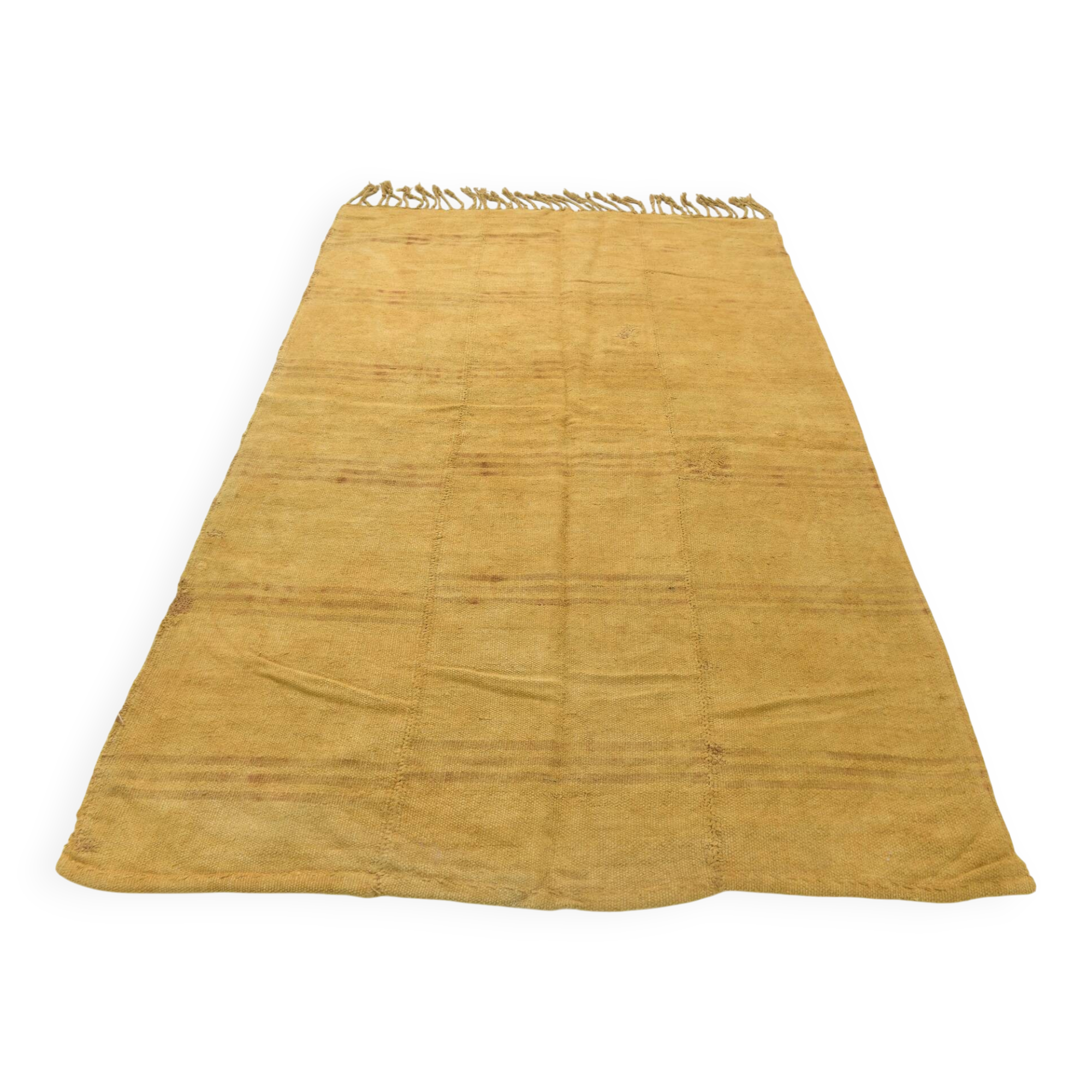 6x9 Mustard Yellow Handwoven Kilim Rug, Area Rug For Home Decor, 168x270 Cm
