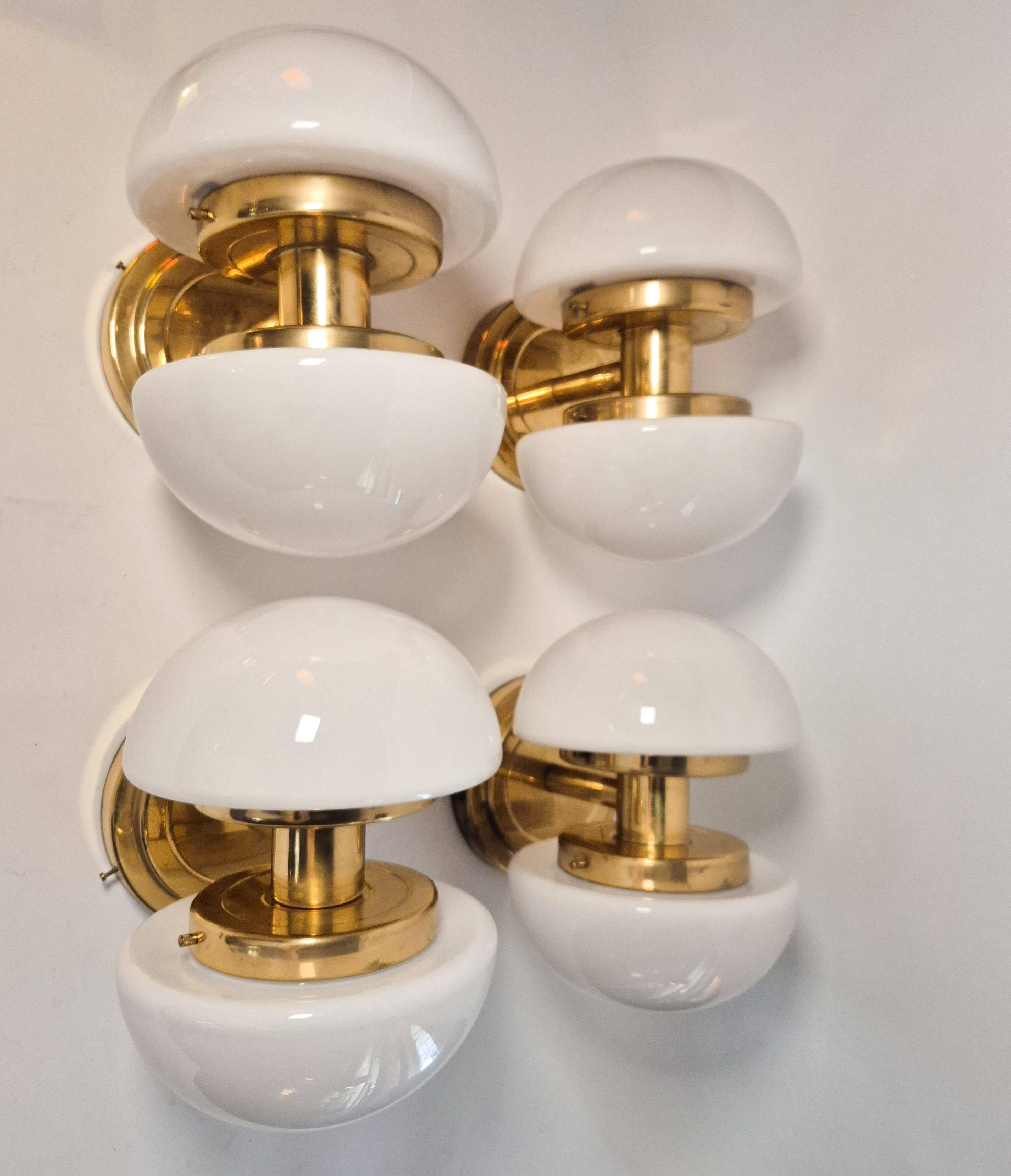 Wall/ceiling lamp in brass model "BAU" by Klaus Michalik, Midcentury.