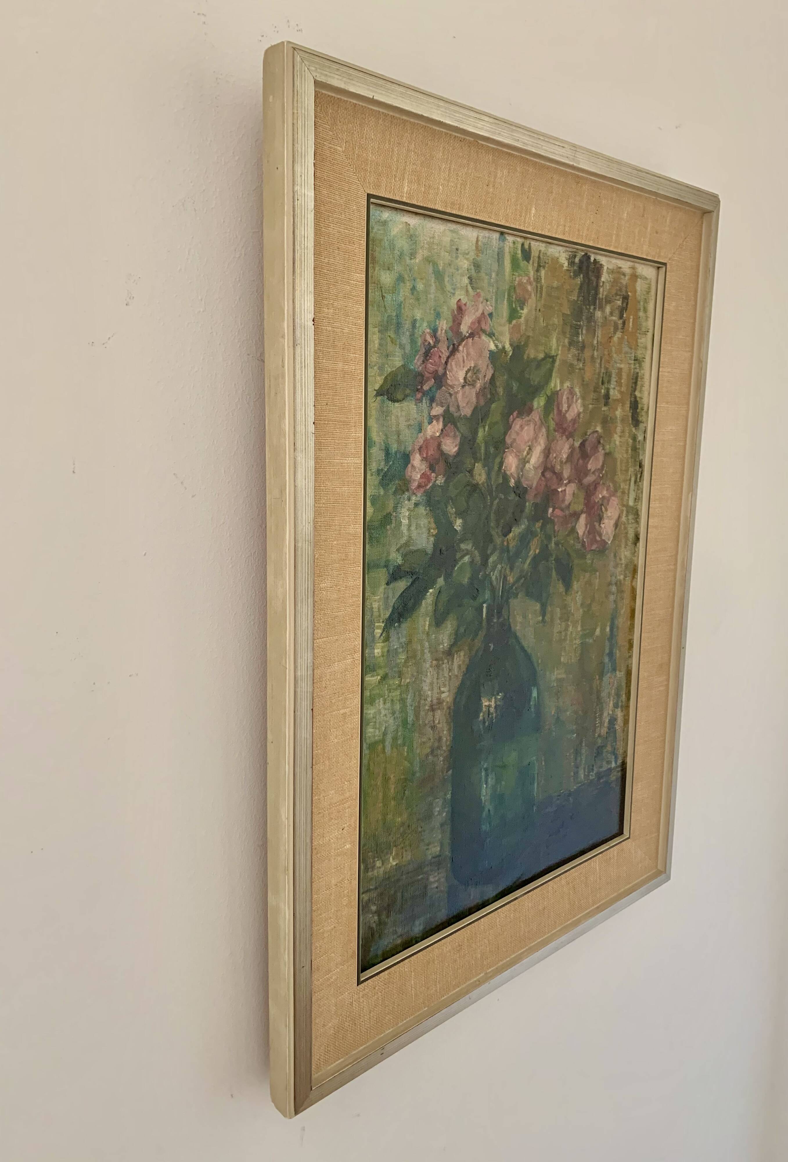 "Flowers" Oil painting, 1960s