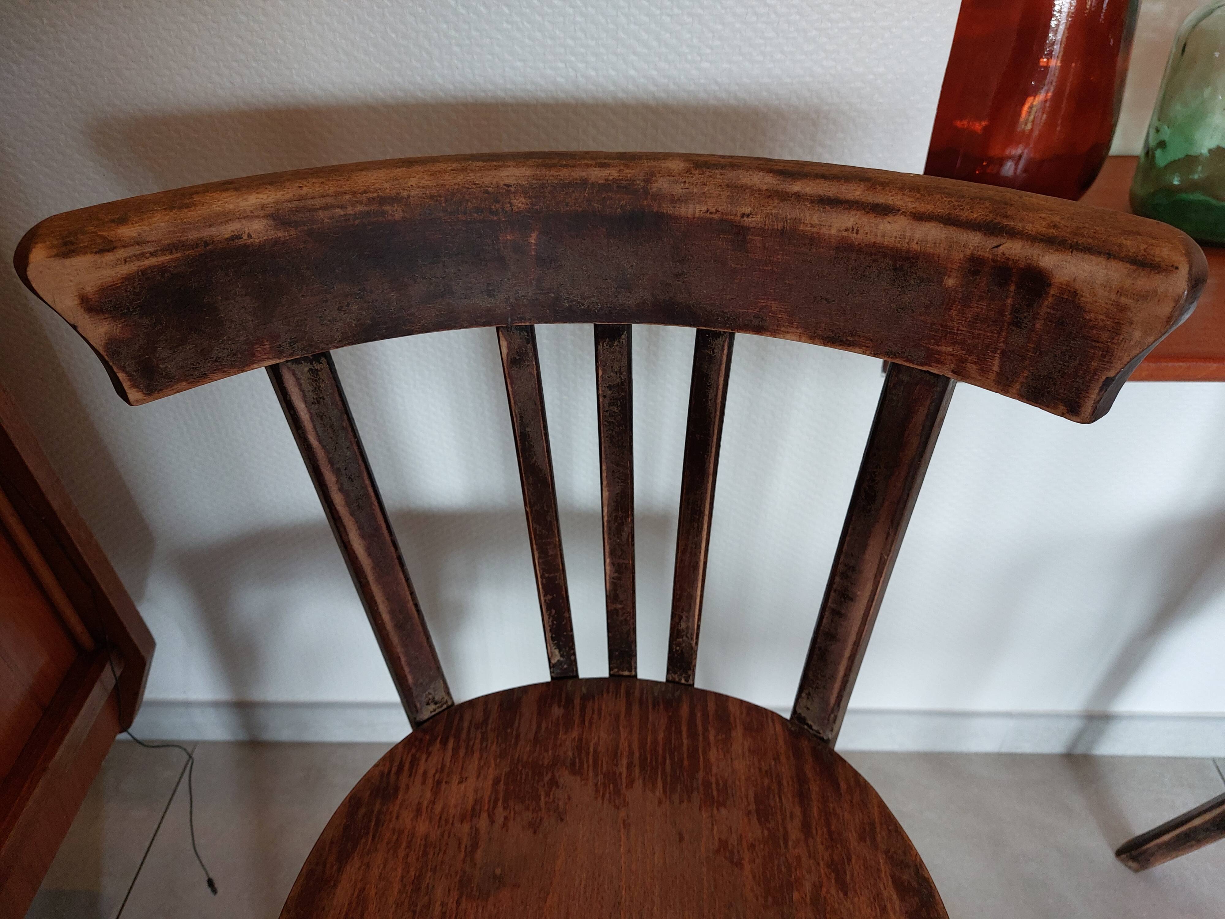 4 dark Luterma bistro chairs, sanded. Painting possible.