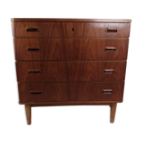 Chest of drawers in teak with four drawers, of Danish design, 1960s
