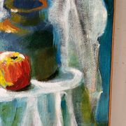 Still life on a chair, signed Miguel Anibal 98