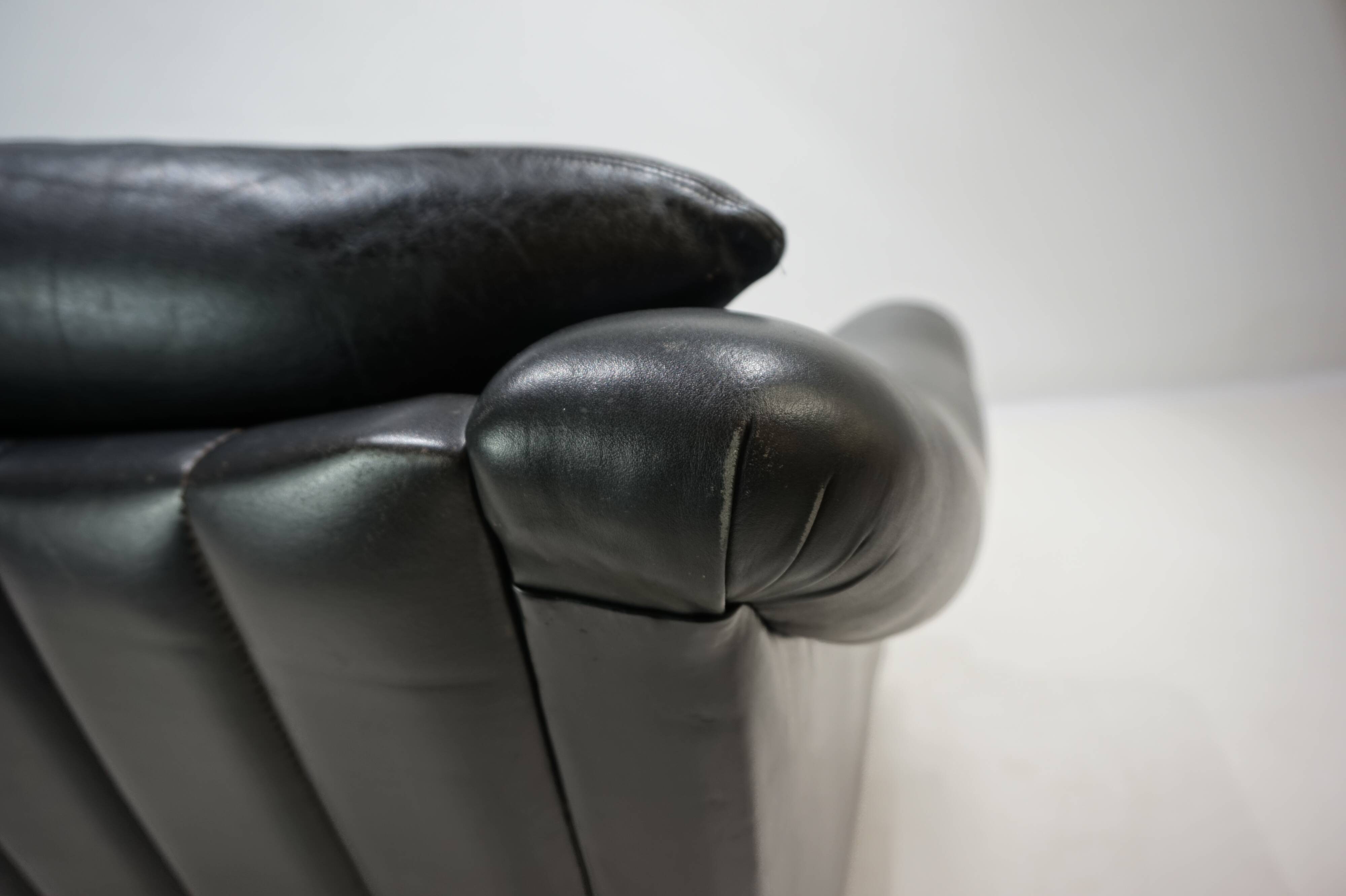 Fauteuil Art Déco en cuir, France 1960