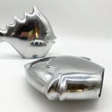 Pair of “Fish” vases / Cast aluminum – 1980s