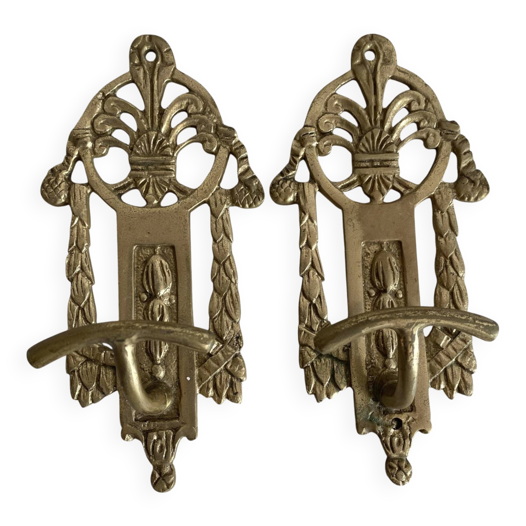 Brass coat hooks in the Napoleon III style.