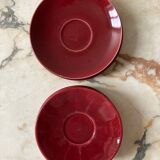 Burgundy cup and saucer
