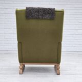 1970s, Danish highback armchair, wool, oak