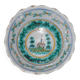 Nevers earthenware dish decorated with a Chinese pagoda, 18th century