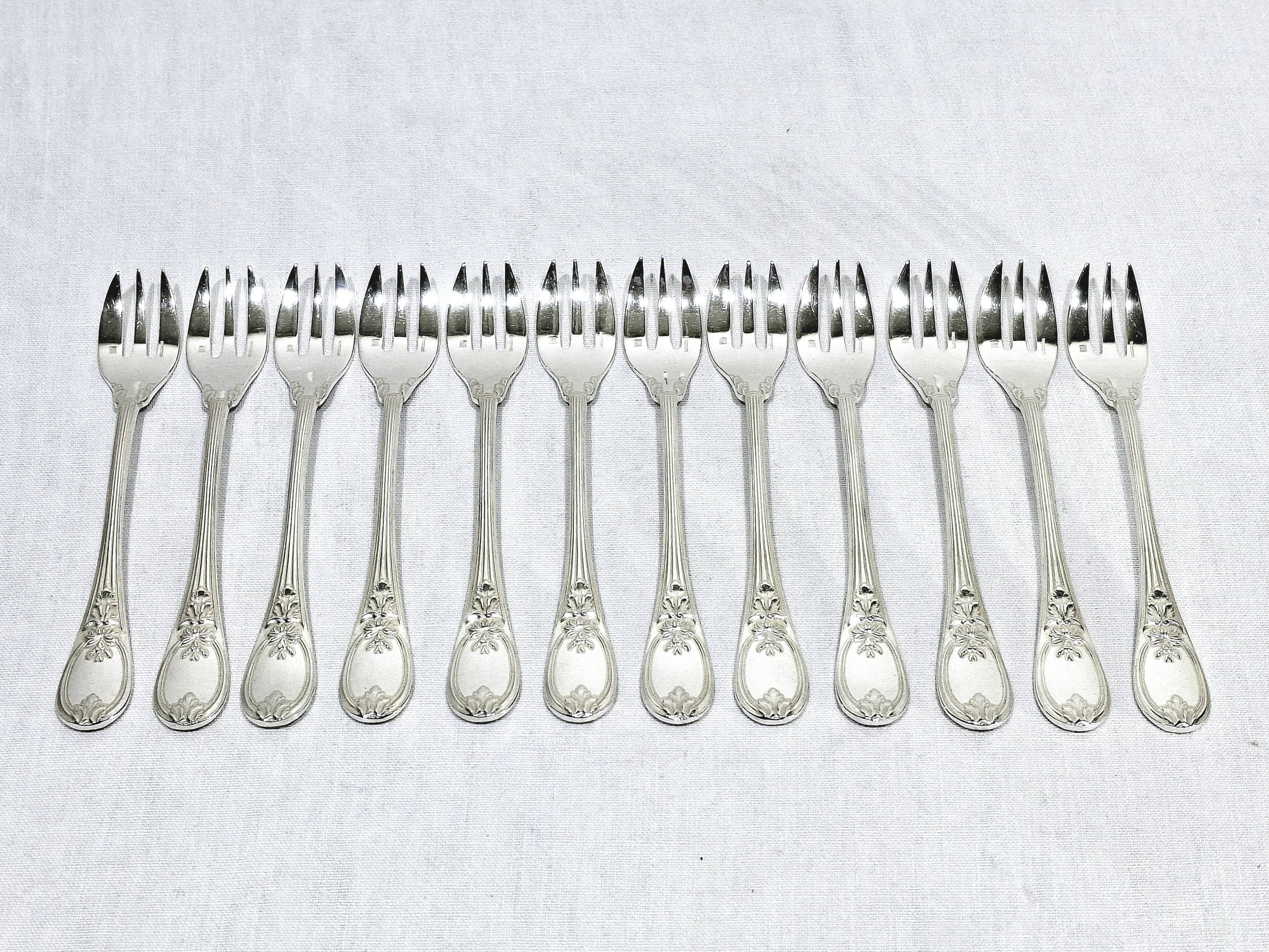 Christofle Cutlery Set - Trianon Model - 155 Pieces, Silver-Plated Metal