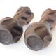 Brutalist wooden candlestick pair