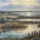 HSP painting, early 20th century, "Camargue Landscape" signed Jordyan + frame
