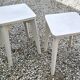 2 tabourets bois peint blanc avec pieds compas