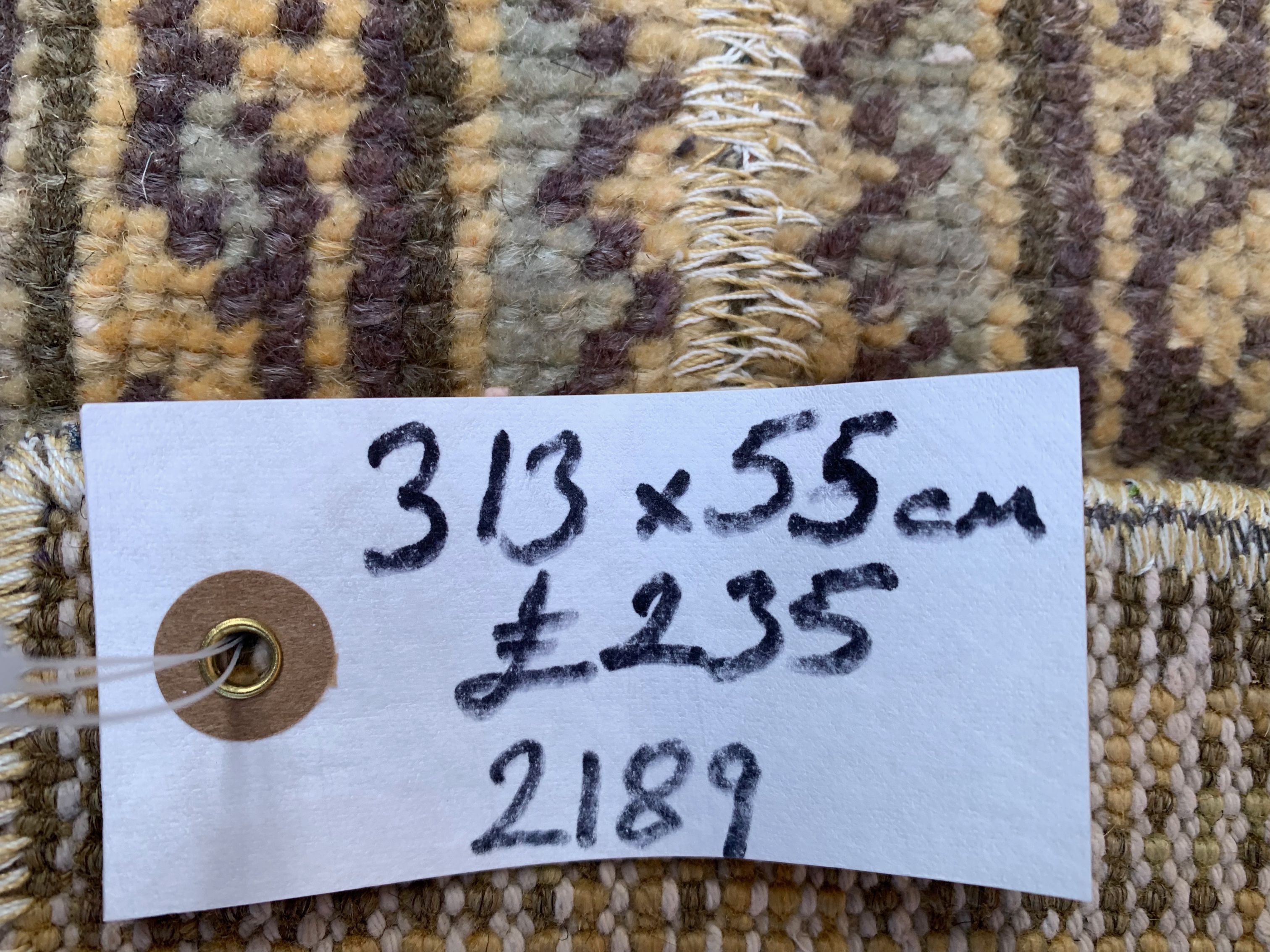 Distressed Turkish Narrow Runner 313x55 cm wool Vintage Tribal Rug