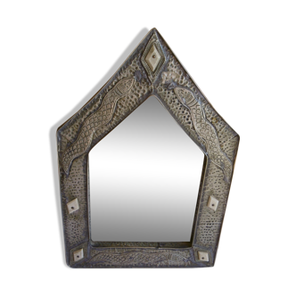 Moroccan mirror in tin cisele - 70s 21x31cm