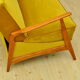 Mid-century Velvet and Cherry Wood Sofa Daybed, 1960s