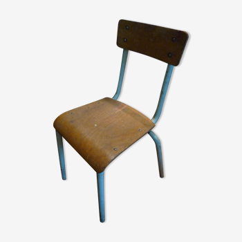 Vintage children's chair 60s, wood and metal