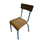 Chaise enfant vintage 60s, bois et métal